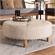 Baxton Studio Vinet Tufted Fabric and Wood Coffee Table Ottoman in Beige