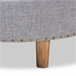 Baxton Studio Vinet Tufted Fabric and Wood Coffee Table Ottoman in Light Gray