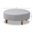 Baxton Studio Vinet Tufted Fabric and Wood Coffee Table Ottoman in Light Gray