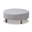 Baxton Studio Vinet Tufted Fabric and Wood Coffee Table Ottoman in Light Gray