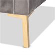 Baxton Studio Zanetta Tufted Velvet and Wood Sofa in Gray and Gold