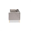 Baxton Studio Zanetta Tufted Velvet and Wood Sofa in Gray and Gold