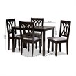 Baxton Studio Reneau 5-Piece Wood Dining Set in Gray and Espresso Brown