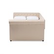 Baxton Studio Mabelle Mid-Century Tufted Fabric and Wood Queen Daybed in Beige