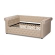 Baxton Studio Mabelle Mid-Century Tufted Fabric and Wood Queen Daybed in Beige