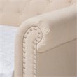 Baxton Studio Mabelle Mid-Century Tufted Fabric and Wood Queen Daybed in Beige