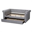 Baxton Studio Mabelle Tufted Fabric and Wood Full Daybed with Trundle in Gray