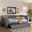 Baxton Studio Mabelle Tufted Fabric and Wood Full Daybed with Trundle in Gray
