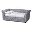 Baxton Studio Mabelle Mid-Century Tufted Fabric and Wood Full Daybed in Gray