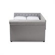 Baxton Studio Mabelle Mid-Century Tufted Fabric and Wood Queen Daybed in Gray