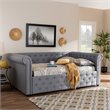 Baxton Studio Mabelle Mid-Century Tufted Fabric and Wood Queen Daybed in Gray