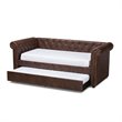 Baxton Studio Mabelle Faux Leather and Wood Twin Daybed with Trundle in Brown