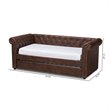 Baxton Studio Mabelle Faux Leather and Wood Twin Daybed with Trundle in Brown