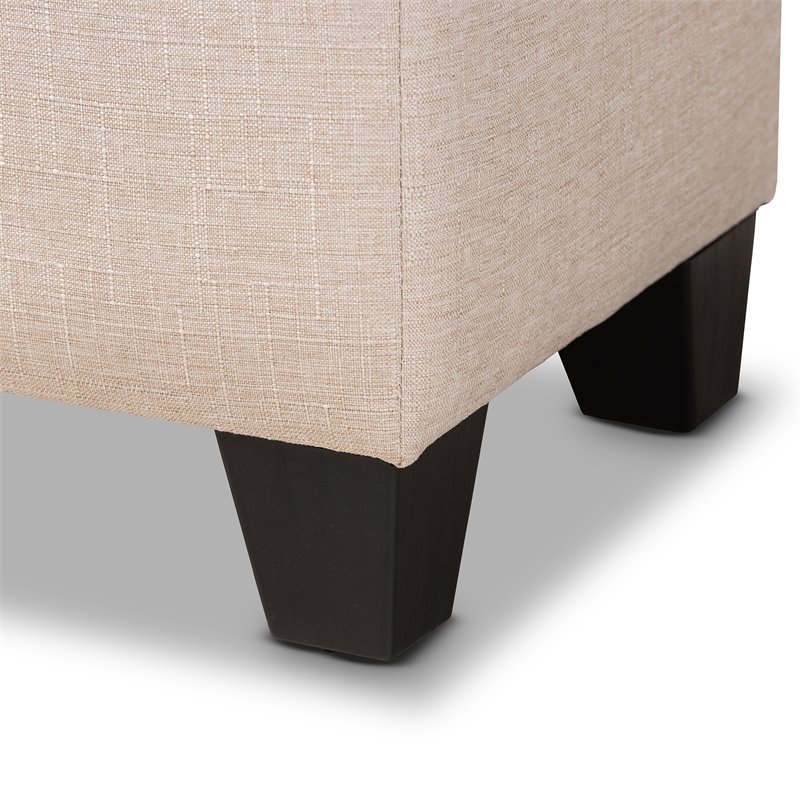Baxton Studio Fera Tufted Fabric Ottoman with Storage in Beige