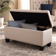 Baxton Studio Fera Tufted Fabric Ottoman with Storage in Beige