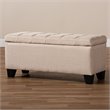 Baxton Studio Fera Tufted Fabric Ottoman with Storage in Beige