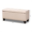 Baxton Studio Fera Tufted Fabric Ottoman with Storage in Beige