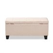 Baxton Studio Fera Tufted Fabric Ottoman with Storage in Beige