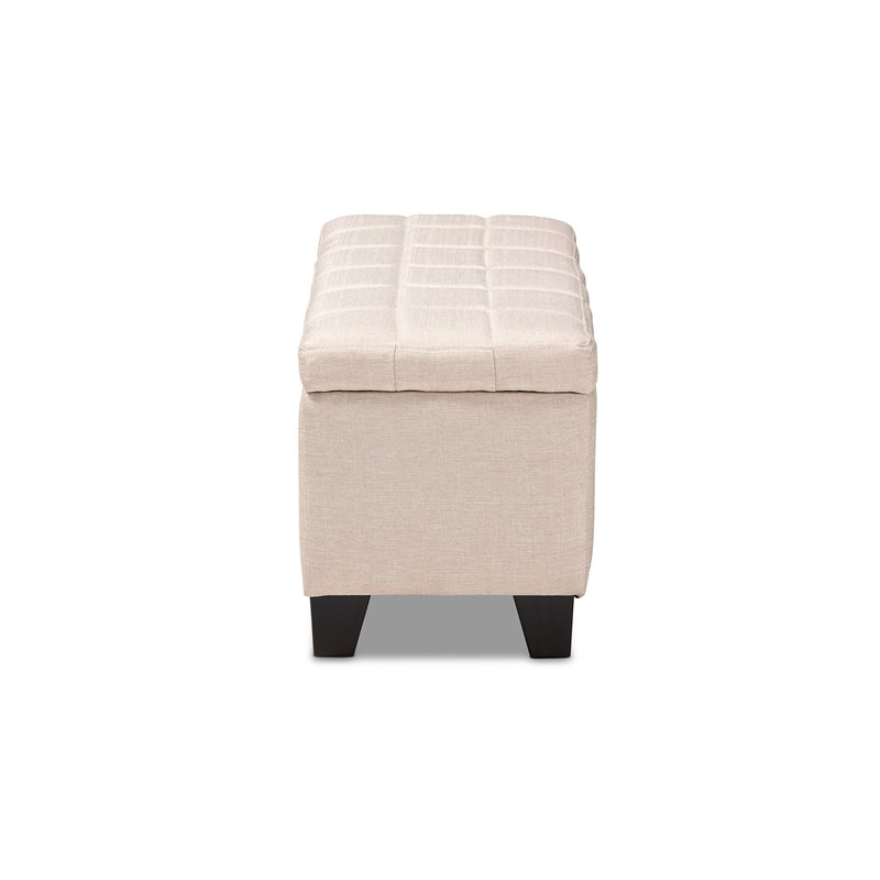 Baxton Studio Fera Tufted Fabric Ottoman with Storage in Beige