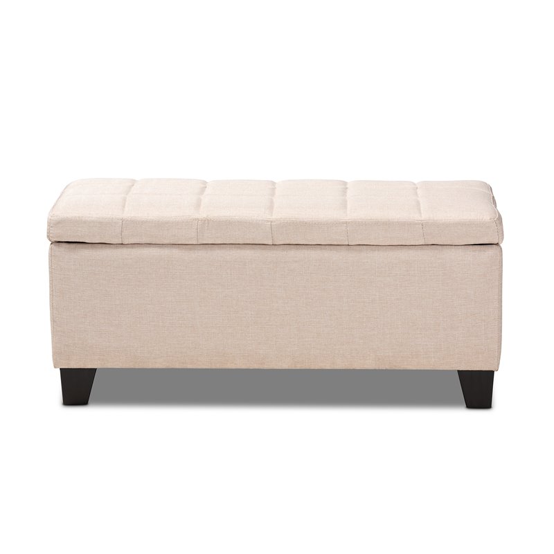 Baxton Studio Fera Tufted Fabric Ottoman with Storage in Beige