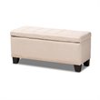 Baxton Studio Fera Tufted Fabric Ottoman with Storage in Beige