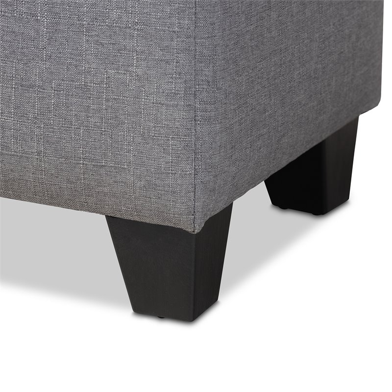 Baxton Studio Fera Tufted Fabric Ottoman with Storage in Gray