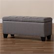 Baxton Studio Fera Tufted Fabric Ottoman with Storage in Gray