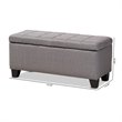 Baxton Studio Fera Tufted Fabric Ottoman with Storage in Gray
