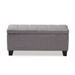 Baxton Studio Fera Tufted Fabric Ottoman with Storage in Gray
