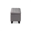 Baxton Studio Fera Tufted Fabric Ottoman with Storage in Gray