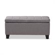 Baxton Studio Fera Tufted Fabric Ottoman with Storage in Gray