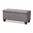 Baxton Studio Fera Tufted Fabric Ottoman with Storage in Gray
