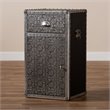 Baxton Studio Cosette Silver Metal Floral Accent Cabinet