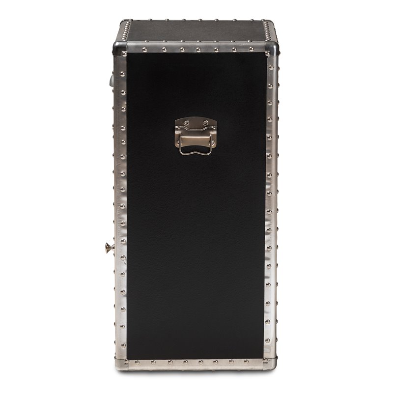 Baxton Studio Cosette Silver Metal Floral Accent Cabinet