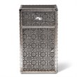 Baxton Studio Cosette Silver Metal Floral Accent Cabinet