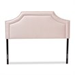 Baxton Studio Avignon Velvet and Wood Queen Headboard in Light Pink