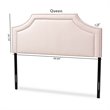 Baxton Studio Avignon Velvet and Wood Queen Headboard in Light Pink