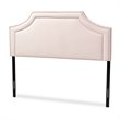 Baxton Studio Avignon Velvet and Wood Queen Headboard in Light Pink