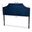 Baxton Studio Avignon Velvet and Wood Queen Headboard in Navy Blue