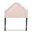 Baxton Studio Rita Velvet and Wood Twin Headboard in Light Pink