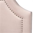 Baxton Studio Rita Velvet and Wood Twin Headboard in Light Pink