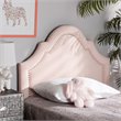 Baxton Studio Rita Velvet and Wood Twin Headboard in Light Pink
