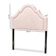 Baxton Studio Rita Velvet and Wood Twin Headboard in Light Pink