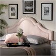 Baxton Studio Rita Velvet and Wood Queen Headboard in Light Pink