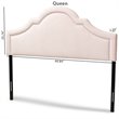 Baxton Studio Rita Velvet and Wood Queen Headboard in Light Pink