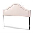 Baxton Studio Rita Velvet and Wood Queen Headboard in Light Pink