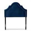 Baxton Studio Rita Velvet and Wood Twin Headboard in Navy Blue