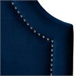 Baxton Studio Rita Velvet and Wood Twin Headboard in Navy Blue