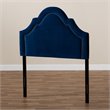 Baxton Studio Rita Velvet and Wood Twin Headboard in Navy Blue