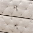 Baxton Studio Lepine 2-Drawer Tufted Fabric and Wood Nightstand in Light Beige